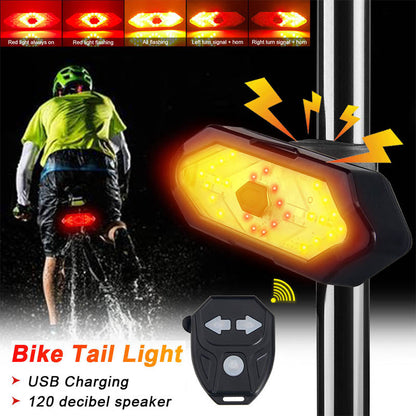 Piloto trasero LED impermeable con mando a distancia para bicicleta de montaña nocturna