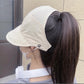 Gorra de sol con coleta ajustable para mujer con bolsillo