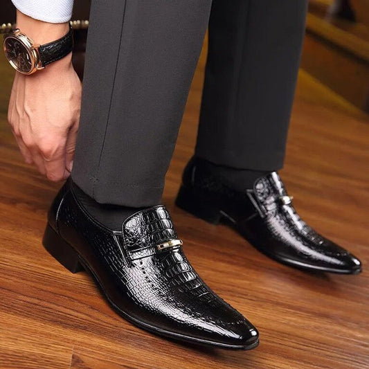 Zapatos de cocodrilo cómodos y lujosos para hombres