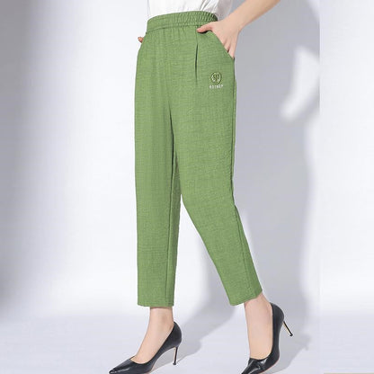 💝Pantalones casuales de color sólido con bolsillos para mujer