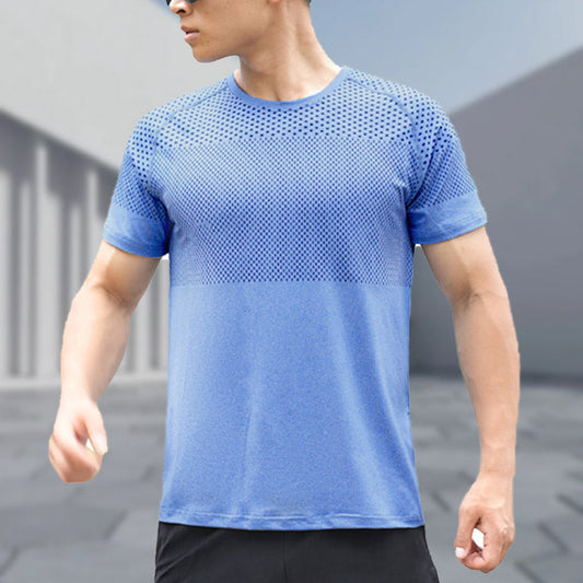 🔥Venta de verano🔥Camiseta deportiva de manga corta de secado rápido y cuello redondo para hombre