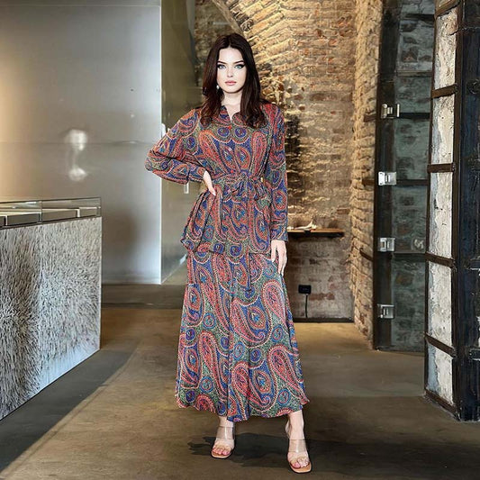 🔥2024 HOT SALE🌷Vestido largo de mujer con elegante estampado paisley💝