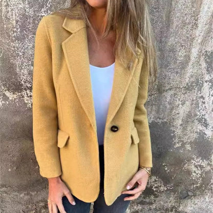 🔥55% de descuento en ofertas de otoño/invierno🎉Elegante chaqueta casual de solapa para mujer con botones👗