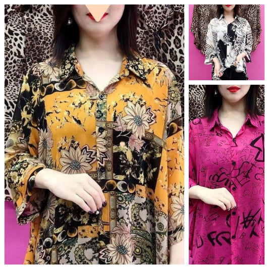 🔥46% descuento hot sale🔥Camisa de solapa delgada estampada para mujeres