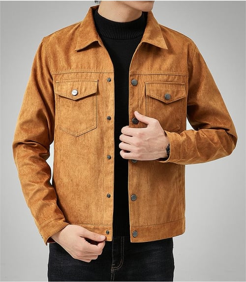 Chaqueta de ante casual para hombres