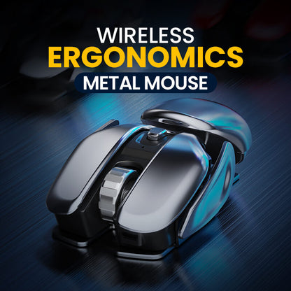 Ratón inalámbrico ergonómico de metal - COMPRE 2 ENVÍO GRATIS