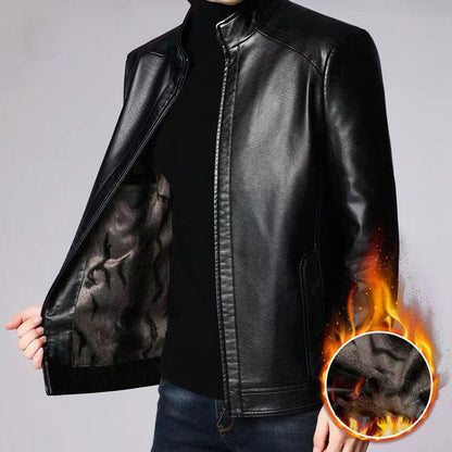 🔥Otoño/Invierno Hot Sale🔥Chaqueta de piel con forro de felpa para hombre - ¡Regalo para él!