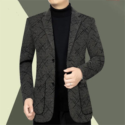 Blazer informal de corte clásico y botonadura sencilla para hombre（50% DE DESCUENTO）